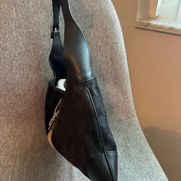 Gucci jackie sherry line GG canvas leather hang shoulder bag - Picture 4 of 13